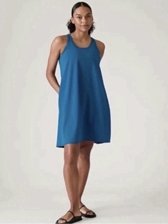 Athleta Dresses & Skirts - Athleta Presidio Traveler Teal-Blue Scoop Neck Tank Dress